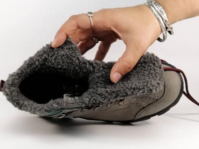 Chaussure randonnée femme fourrée cuir waterproof gris destockage IMAC 808706