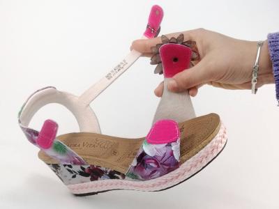 Sandale femme compensée originale chic confortable cuir fleurs LAURA VITA facyo 75