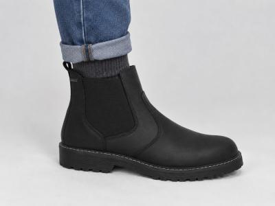 Bottine chelsea homme cuir noir waterproof destockage IMAC 850688 confortable souple à pas cher