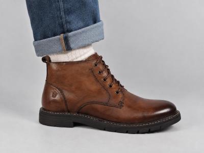 Bottine homme cuir camel souple confortable chic destockage LONDONS LIFE 162675 à pas cher