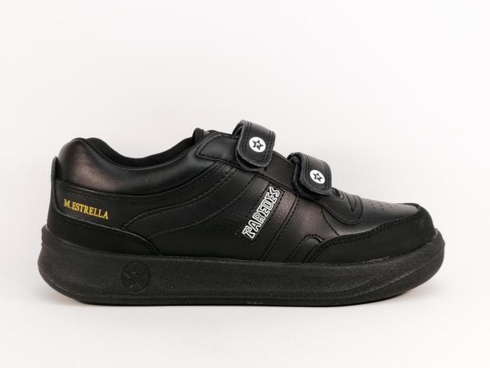 Basket homme grande taille noire confortable à velcro PAREDES DP101 à pas cher