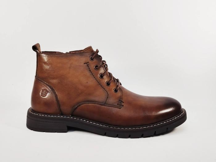 Bottine homme cuir camel souple confortable chic destockage LONDONS LIFE 162675 à pas cher