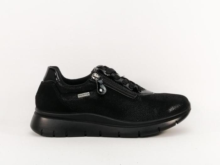 Chaussure confort femme pied large et sensible cuir noir souple destockage IMAC 656166
