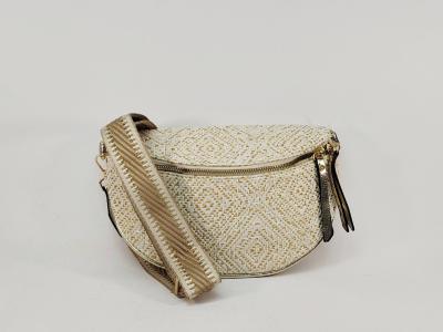 Sac banane femme pas cher chic dor� beige raphia paille tendance MARO S12-21