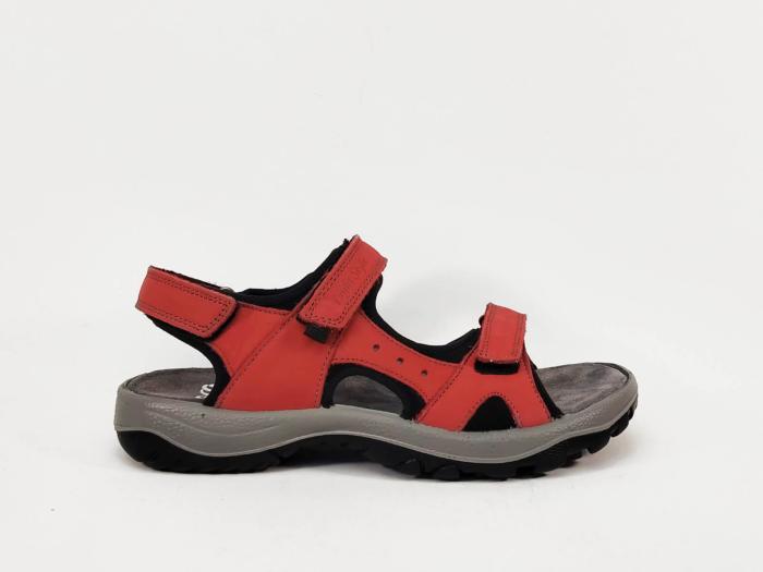 Sandale de marche femme confortable cuir rouge destockage IMAC ARA 758841
