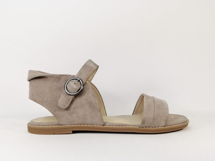 Sandale cuir gris beige grande pointure femme destockage HUSH PUPPIES Abia