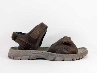 Sandale homme grande taille cuir marron destockage JOSEF SEIBEL brendan à pas cher
