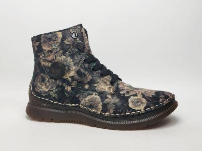 Boots fourrées femme fleuries originales et confortables RIEKER 53632 tendance
