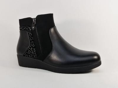 Bottine grande taille femme à pas cher noire compensée CINK ME DM378-3