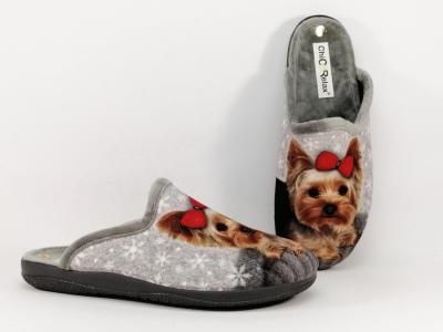 Chausson mule femme motif chien yorkshire confortable et original CHIC & RELAX amary