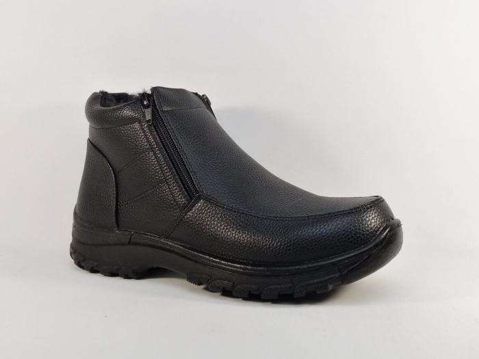 Chaussures fourrées homme à pas cher hiver grand froid double zip SWEET'R cemela noir
