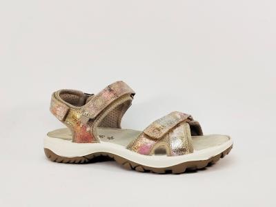 Sandale marche femme confortable pieds larges cuir multicolore destockage IMAC 758850