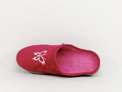 Chausson mule rose de qualité Made in France pour femme AIRPLUM bapillon