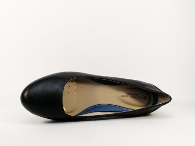 Escarpin à talon cuir noir grande pointure femme destockage HUSH PUPPIES lacara