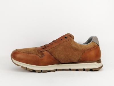 Basket homme grande taille pied large cuir camel confortable RIEKER B0505