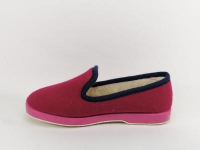 Chausson charentaise fourré pure laine rose fuchsia SOCA 2520 femme