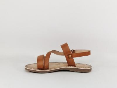 Nu pied fille tendance cuir camel destockage LILYBELLULE felixa à pas cher