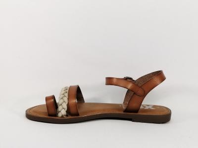 Sandale plate camel confortable avec entre-doigt destockage XTi 42881 femme
