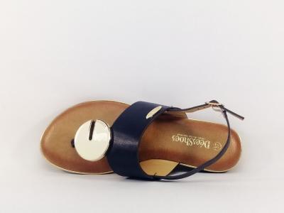 Sandale entre-doigt destockage DEES SHOES Mendioza marine pas cher femme