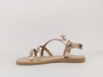 Sandale tressée en cuir rose CYRILLUS pour fille/femme
