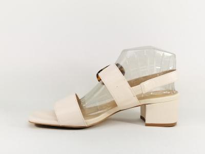 Sandale grande taille femme beige à talon pas cher destockage ANDRES MACHADO AM5689