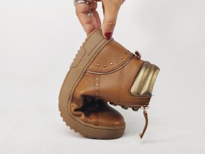 Basket montante femme cuir souple camel destockage CARMELA 161805 à pas cher confortable