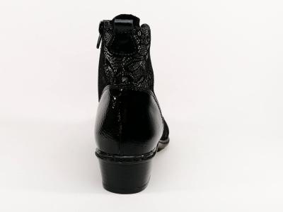 Bottine noire chic et originale à talon RIEKER Y07C9 pour femme