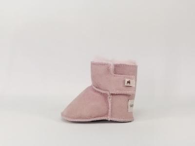 Chaussons fourrés cuir rose en destockage SHEPHERD Shepchaud pour fille