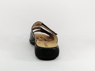 Mule grande pointure femme confortable cuir noir à velcro destockage JOSEF SEIBEL WESTLAND ibiza 66
