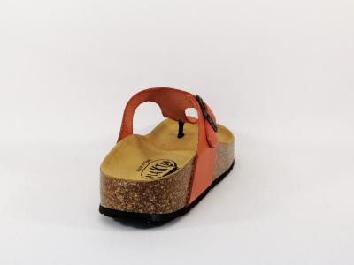 Tong cuir orange de qualité PLAKTON cp bolero Fabrication Espagne Femme