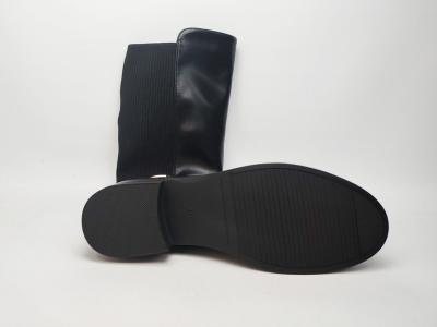 Bottes mollets larges femme grande taille CINK ME DM-Y53 noir à pas cher