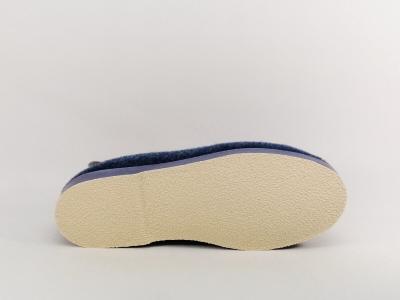 Chausson charentaise fourrée en pure laine bleu jean mixte homme femme SOCA 2520