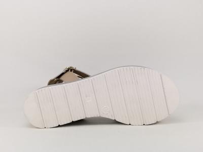 Sandale compensée cuir argent AGORA Prunela femme fabrication Italie