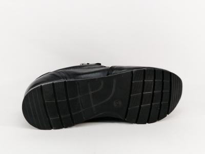 Sneakers confortable en cuir noir CAPRICE 23750 grande largeur H femme