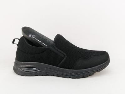 Chaussure sans lacets homme en toile noire à pas cher COMPLICES foxit souple