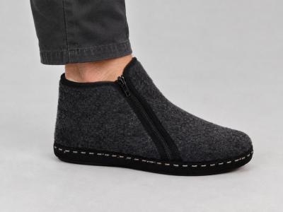Chausson montant homme fourré en laine confortable double zip CHIC & RELAX belvis