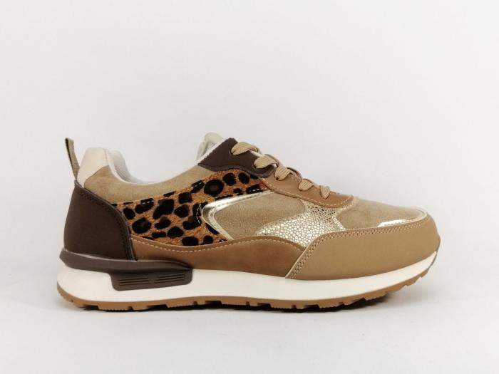 Basket grande taille femme chic camel leopard CINK ME DML-351 à pas cher