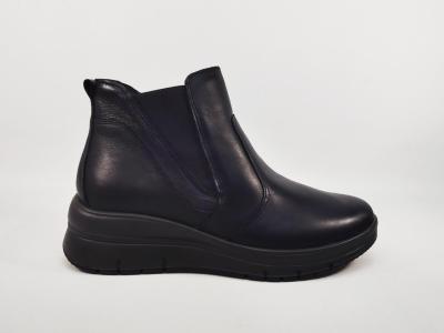 Bottines femme confortables cuir noir pieds sensibles destockage IMAC 856190 compensées