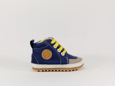Basket souple en cuir bleu pour bébé en destockage ROBEEZ Migo 