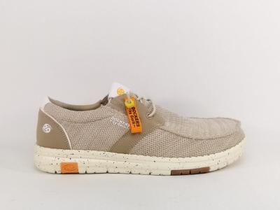 Chaussures homme sans lacets en toile beige confortable destockage DOCKERS 52AA002 pieds larges