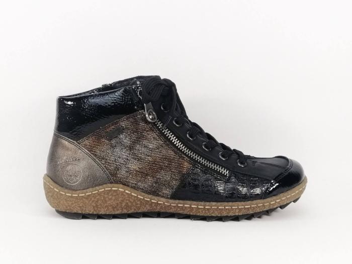 Chaussure montante femme RIEKER L7541 originale et confortable double zip
