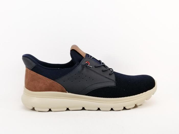 Chaussure slip in homme qui s'enfile toute seule confortable bleu destockage IMAC 752086