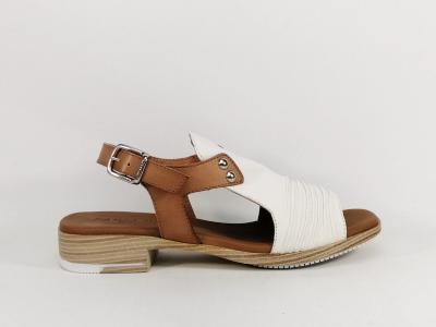 Nu-pied femme tout cuir souple blanc confortable PAULA URBAN 9-17 fabrication Espagne