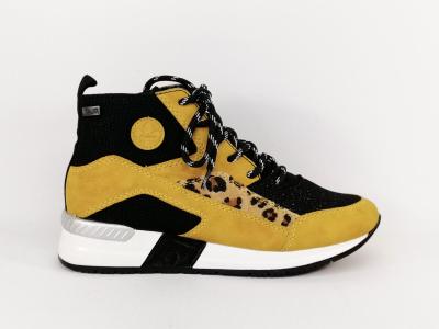 Sneakers jaune femme originale destockage RIEKER N7610 à pas cher