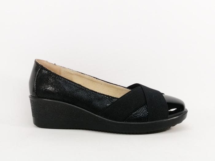 Ballerine compensée noire femme cuir confortable et chic à pas cher SWEET'R debra