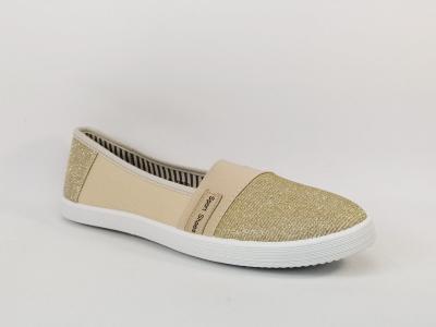 Ballerine espadrille toile or grande pointure femme CINK ME DMR9 à pas cher