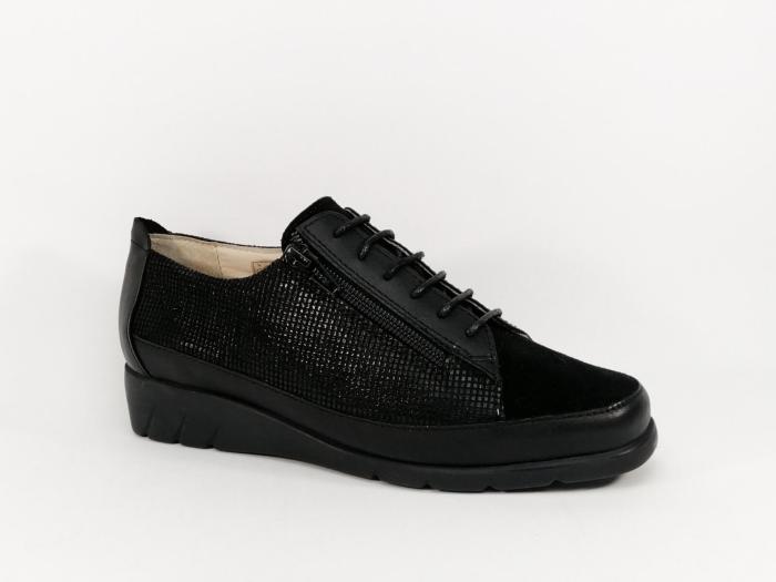 Chaussures pieds sensibles femme cuir noir destockage LUXAT embassy