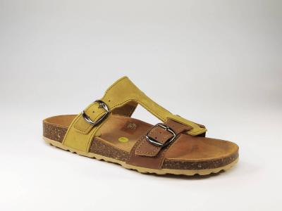 Mule tout cuir moutarde semelle bio ARTPELLE 1622 pour femme