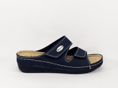 Mule confort femme en cuir marine TAMARIS 27510