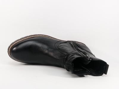 Boots noire femme semelle crantée cuir souple de qualité MORAN'S Salicia
